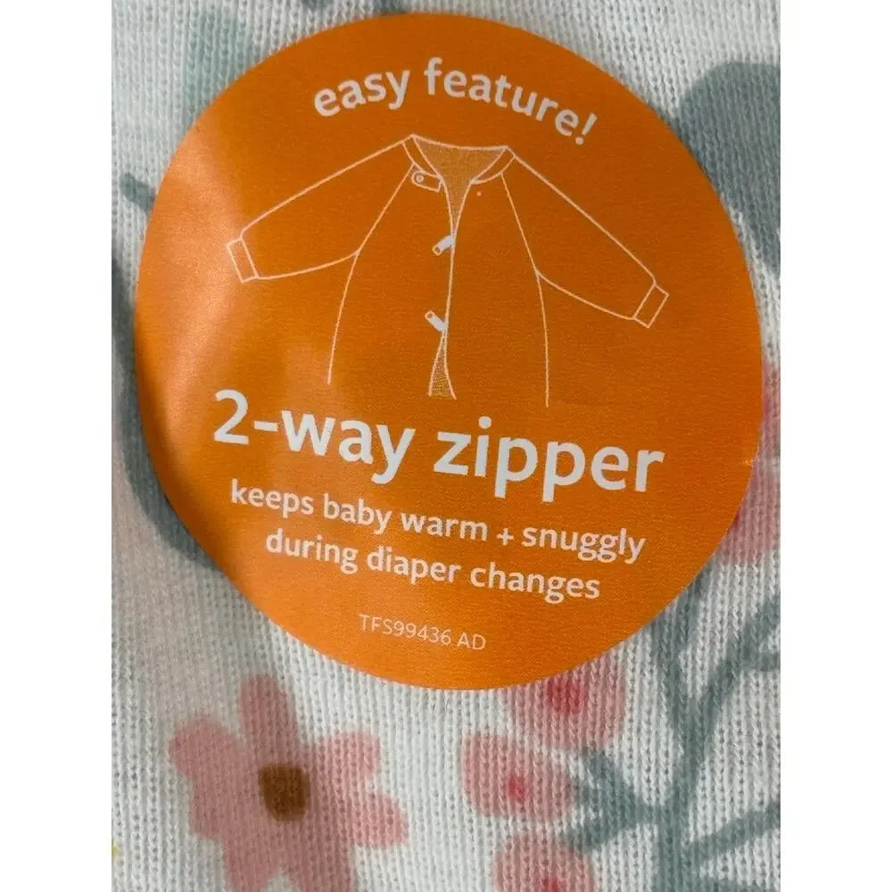 Carters Girls Sleeper with 2-way Zipper, Multi-color, Size 9 mo, NWT (Ripped)